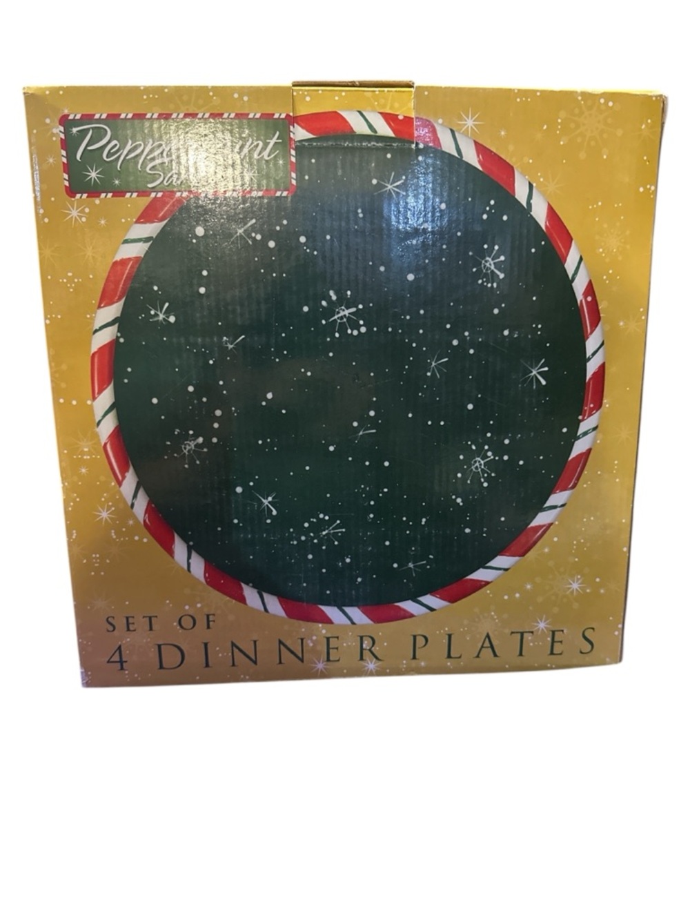 Certified International Peppermint Santa Dinner Plates, Set Of 4